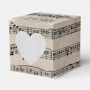 Wedding Sheet Music On Vintage Paper Favour Box