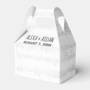 Wedding Sheet Music with Text Favour Box