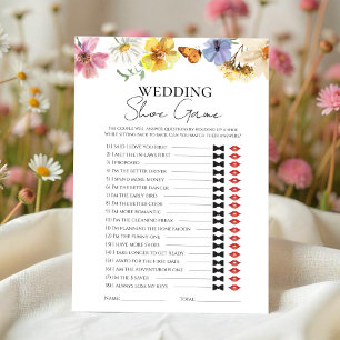 Wedding Shoe   Boho Bridal Shower Game Card