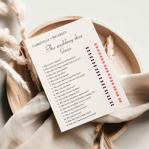 Wedding shoe game bridal shower game card