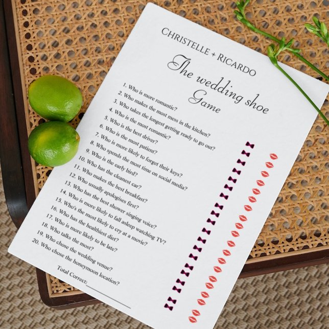 Wedding shoe game bridal shower game card (Creator Uploaded)