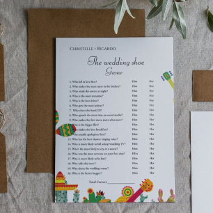 Wedding shoe game taco bout love   party game Card