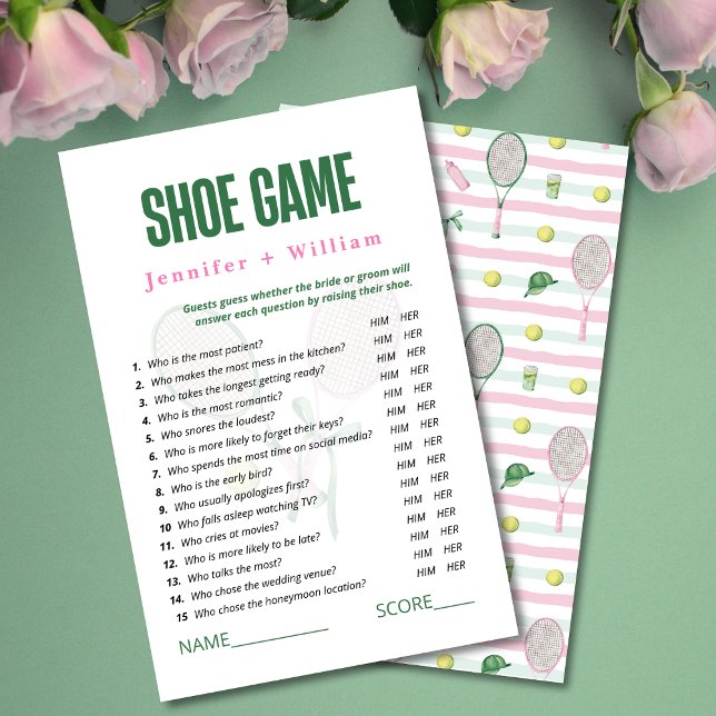 Wedding Shoe Game Tennis Bridal Shower Game (Creator Uploaded)
