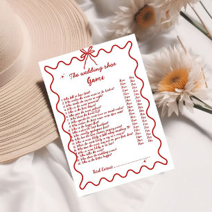 Wedding shoe Italian Bridal Shower game card