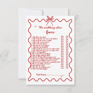 Wedding shoe Italian Bridal Shower game card