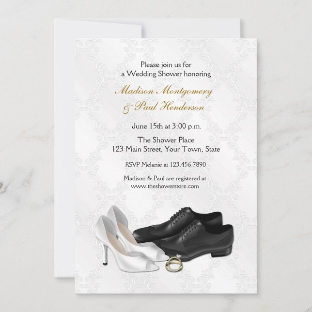 Wedding Shoes, Couple Bridal Shower Invitation (Front)