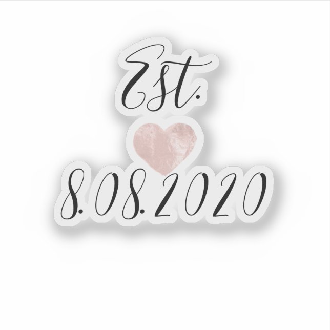 Wedding Shoes Decal Name Date Script Heart Rose (Front)
