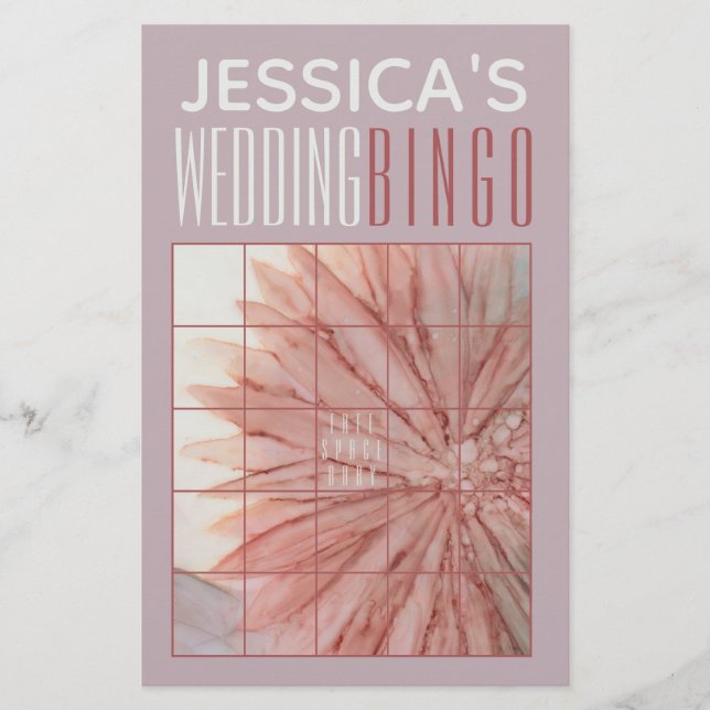 Wedding Shower BINGO Lovely In Pinks and Lavenders Flyer (Front)