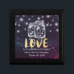 Wedding Shower Chic Mason Jar Purple String Lights Gift Box<br><div class="desc">Modern Wedding Gift Box Templates - Faux Gold Foil Script,  Mason Jar and String Lights on Purple Sparkle Bokeh Lights Background.
A Perfect Design for your Big Day. All text style,  colours,  sizes can be modified to fit your needs!</div>