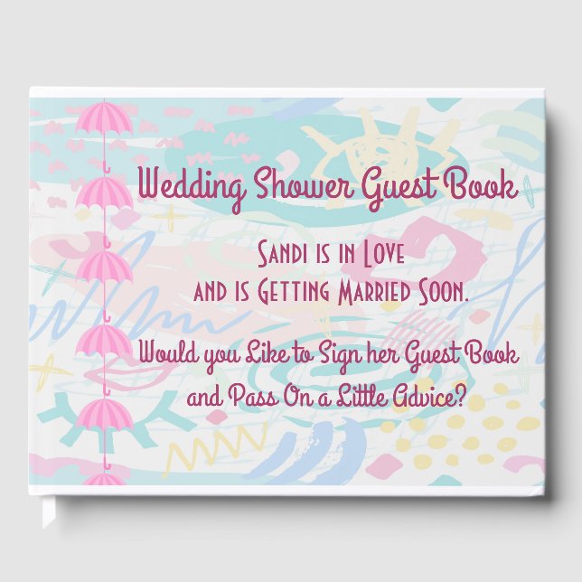 Wedding Shower Guest Book in Pink (Front)