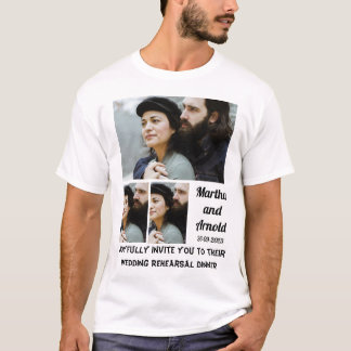 Wedding Shower Invitation custom 3 Photo Collage T T-Shirt