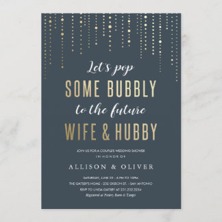 Wedding Shower Invitations - Bubbly Faux Gold Foil