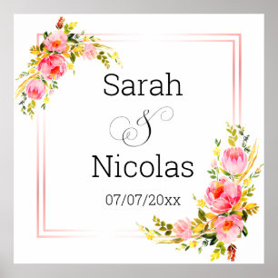 Wedding shower wall poster personalised