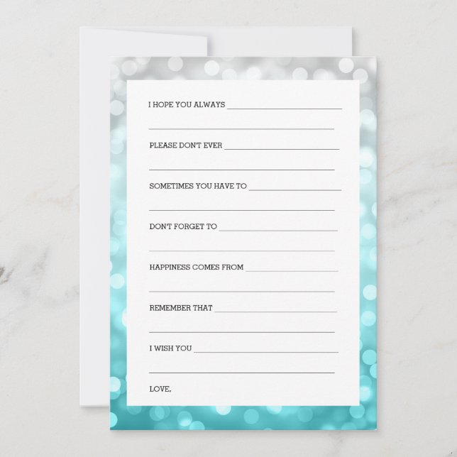 Wedding Shower Wishes Beach Ombre Glitter Lights Invitation (Front)