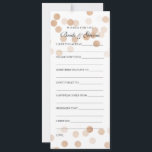 Wedding Shower Wishes Copper Foil Glitter Lights Advice Card<br><div class="desc">Faux Copper Foil Glitter Lights Wishes For Bride And Groom / Newlywed Advice Cards / Bridal Shower Advice Cards / Wedding Advice Cards / Wedding Wishes Cards - perfect for bridal showers and elegant weddings.</div>