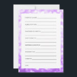 Wedding Shower Wishes Purple Glitter Lights Advice Card<br><div class="desc">Purple Glitter Lights Wishes For Bride And Groom / Newlywed Advice Cards / Bridal Shower Advice Cards / Wedding Advice Cards / Wedding Wishes Cards - perfect for bridal showers and elegant weddings.</div>