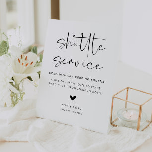 Wedding Shuttle Service Pedestal Sign