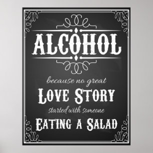 Wedding sign Alcohol BLACKBOARD-CHALKBOARD