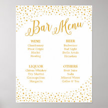Wedding Sign – Bar Menu Confetti Wedding Sign