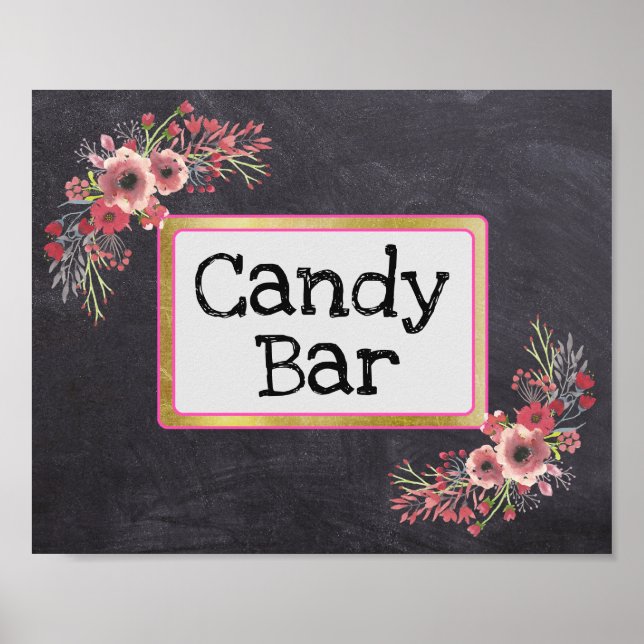 Wedding Sign Candy Bar Chalkboard Look (Front)