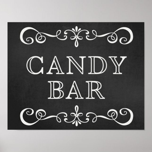 Wedding Sign – Candy Bar Wedding Chalkboard Sign (Front)