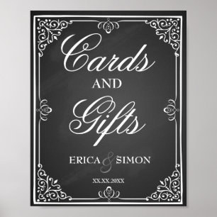 Wedding sign cards and gifts table