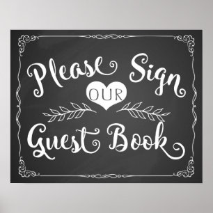 Wedding sign chalkboard "Guest book"
