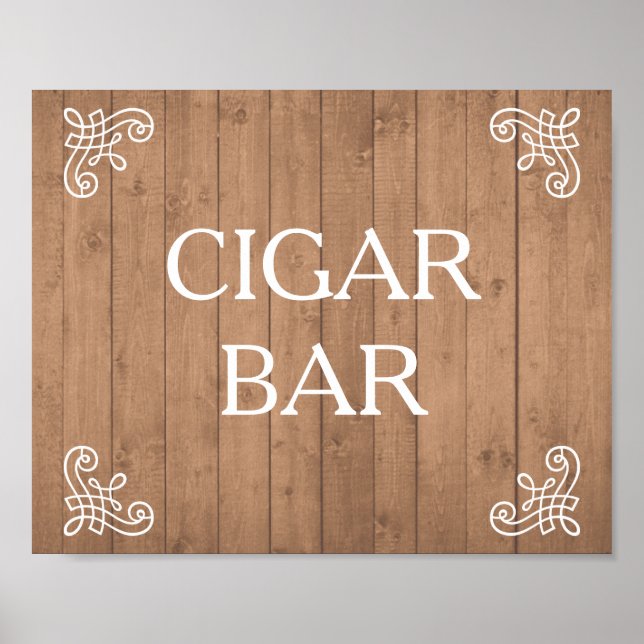 Wedding sign - cigar bar or your own text (Front)