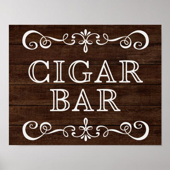 Wedding Sign – Cigar Bar Rustic Wedding Sign (Front)