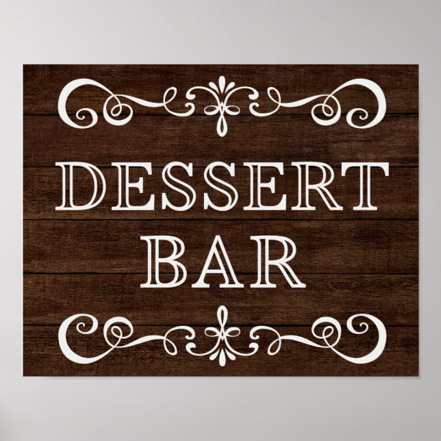 Wedding Sign – Dessert Bar Rustic Wedding Sign (Front)