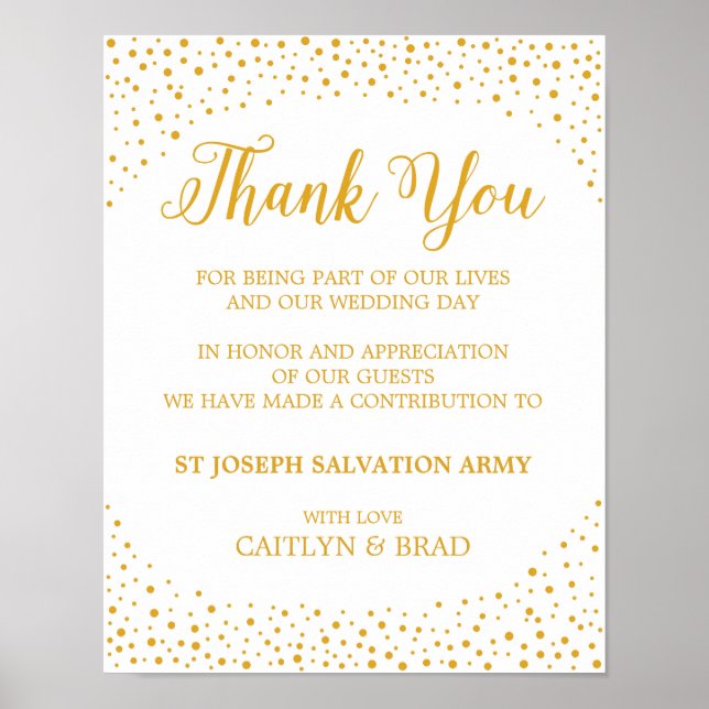 Wedding Sign – Donation Confetti Wedding Sign (Front)