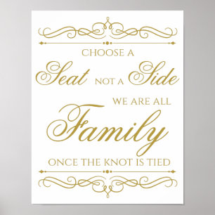Wedding Sign Elegant Gold Swirl Calligraphy