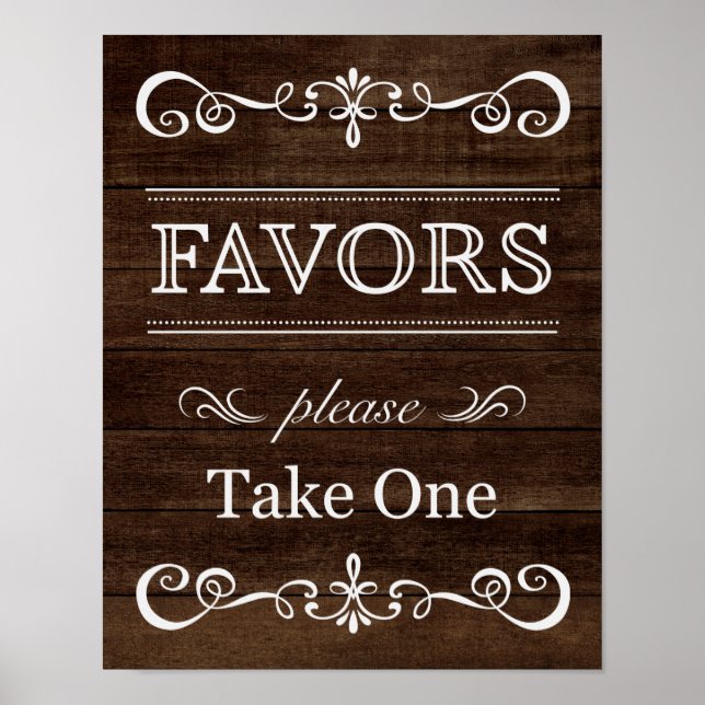 Wedding Sign – Favour Rustic Wedding Sign (Front)