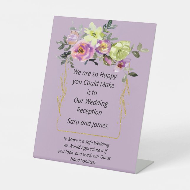 Wedding Sign for Guests Hand Sanitizer (Front)