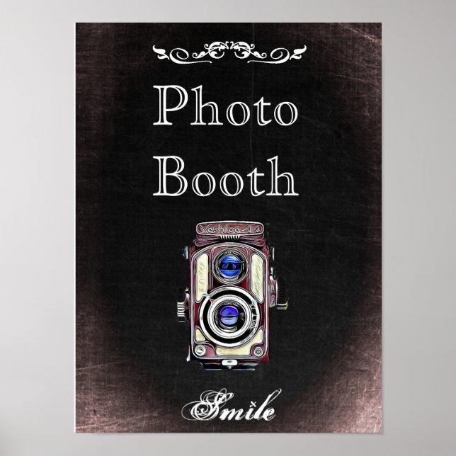 Wedding Sign for Photo Booth, chalkboard style (Front)