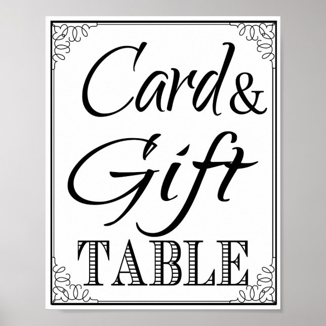Wedding sign Gift & Card Table vintage (Front)
