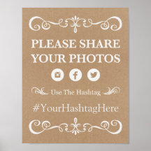 Wedding Sign – Hashtag Rustic Wedding Sign