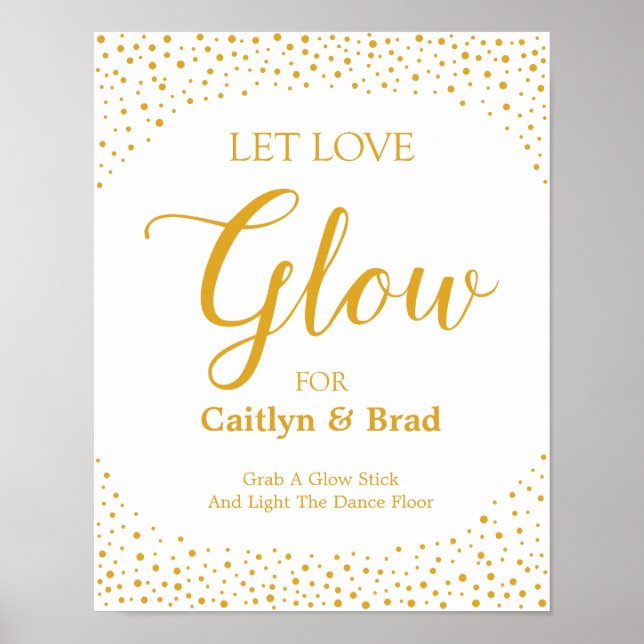 Wedding Sign – Let Love Glow Confetti Sign (Front)