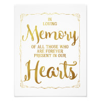 wedding sign, loving memory wedding, gold
