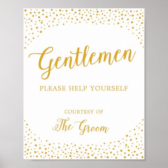 Wedding Sign – Men's Bathroom Basket Confetti Sign (Front)