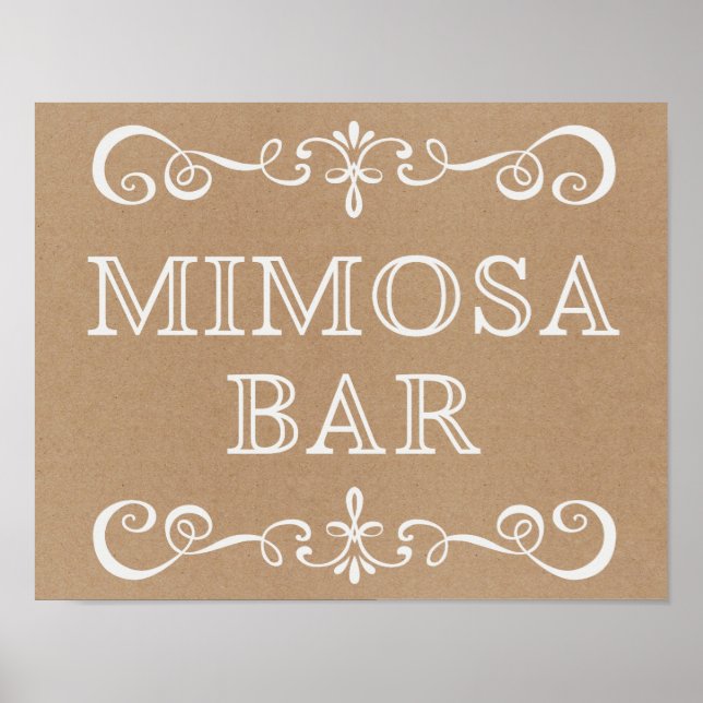 Wedding Sign – Mimosa Bar Rustic Wedding Sign (Front)
