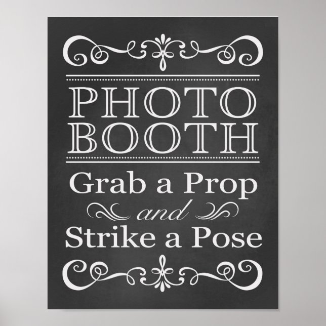 Wedding Sign – Photo Booth Wedding Chalkboard Sign (Front)