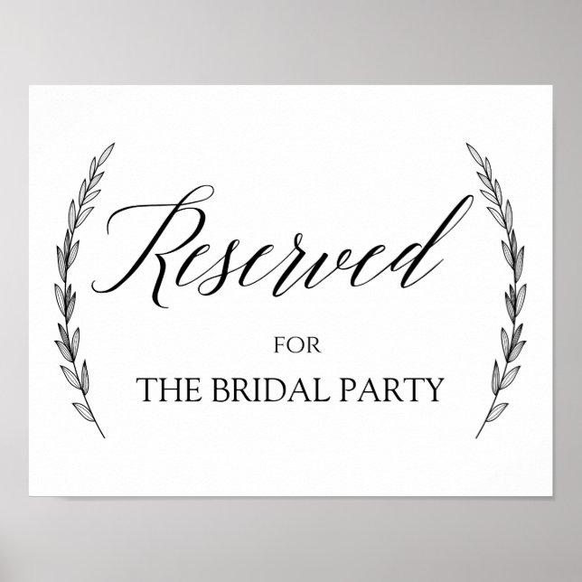 Wedding Sign – Reserved Table Laurel Wedding Sign (Front)