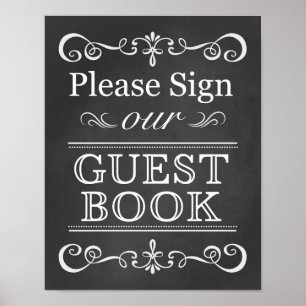 Wedding Sign – Sign Our Guestbook Chalkboard Sig
