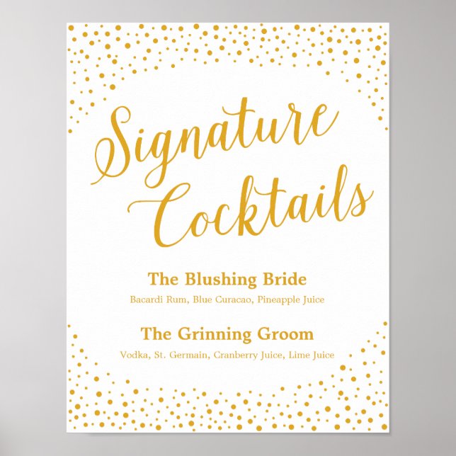 Wedding Sign – Signature Cocktail Confetti Sign (Front)