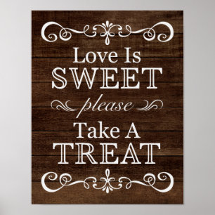Wedding Sign – Take A Treat Rustic Wedding Sign