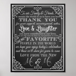 Wedding sign thank you from new Mr & Mrs