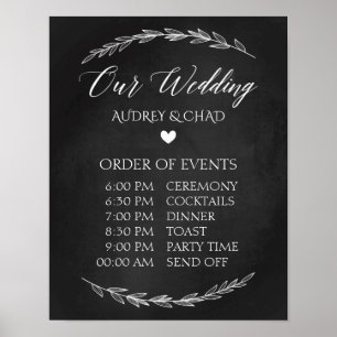 Wedding Sign – Wedding Schedule Chalkboard Sign