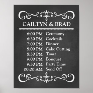 Wedding Sign – Wedding Schedule Chalkboard Sign