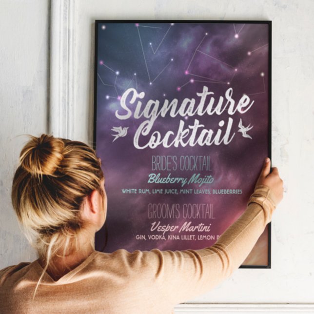 Wedding Signature Drink Menu Galaxy Constellations Poster (Creator Uploaded)